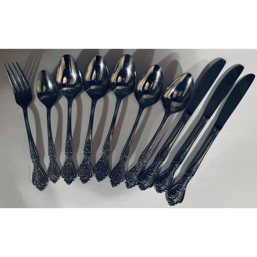 10 Piece Set Normandy Stainless Japan Floral Flatware 10‎ Piece Lot